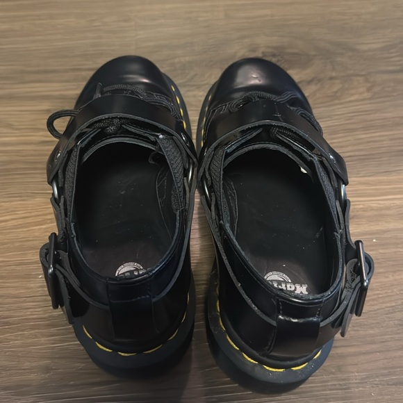 Dr. Martens Leather Fulmar Leather Harness Black Strap Derby Loafer M 4 W 6 - Picture 8 of 8